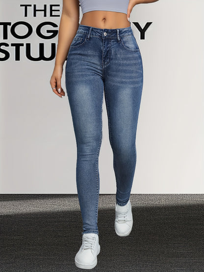 Women's Vintage Blue Stretch Skinny Jeans