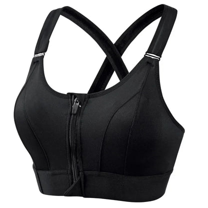 Front Zipper Adjustable Strap Shockproof Sports Bras For Women Elastic Fitness Athletic Brassiere Slim Yoga Crop Top