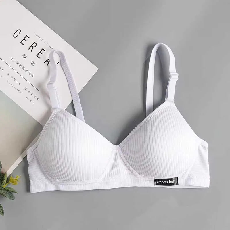 Cotton Women's AB cup Bra Underwear Wireless Gathering ComfortableV-Bra Women's Upward Push Underwear