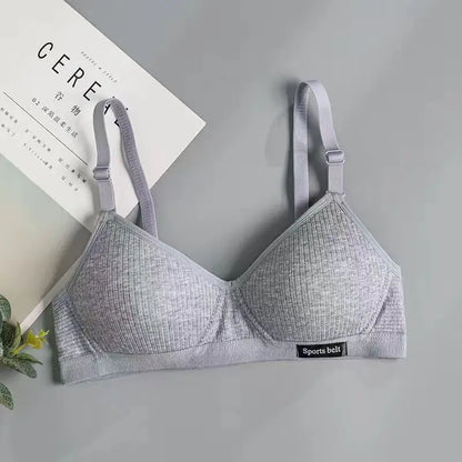 Cotton Women's AB cup Bra Underwear Wireless Gathering ComfortableV-Bra Women's Upward Push Underwear