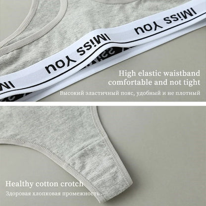 3Pcs Women Thongs Cotton Panties Plus Zise Underwear Sexy G-String Low Waist Briefs Underpants Comfortable Lingerie Tangas