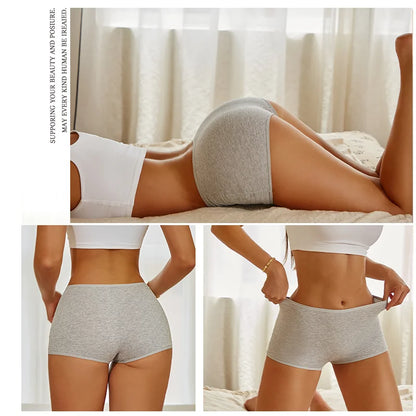 Women's Panties Cotton Seamless Sports Boxers Underwear Female Solid Color Briefs Cozy Lingerie Intimate Underpants XS-XL