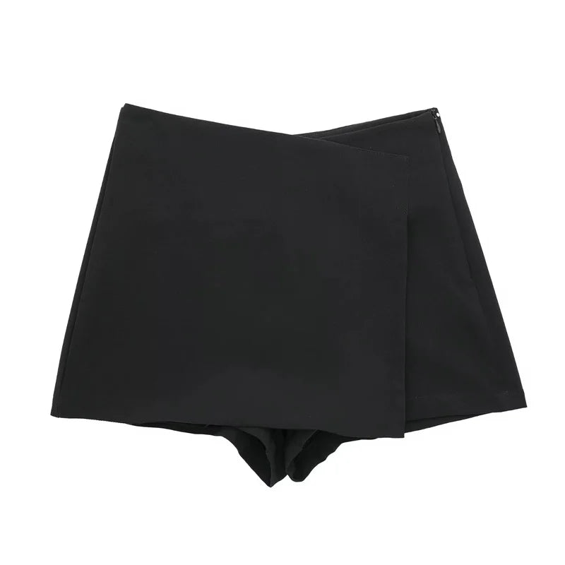 Women Black High Waist Mini Skirt Shorts