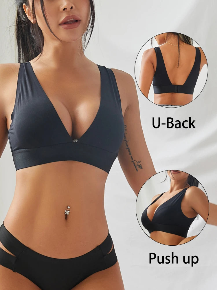 Seamless Bras for Woman Push Up Underwear Padded Bralette One Piece Brassiere Wireless Comfort Intimate