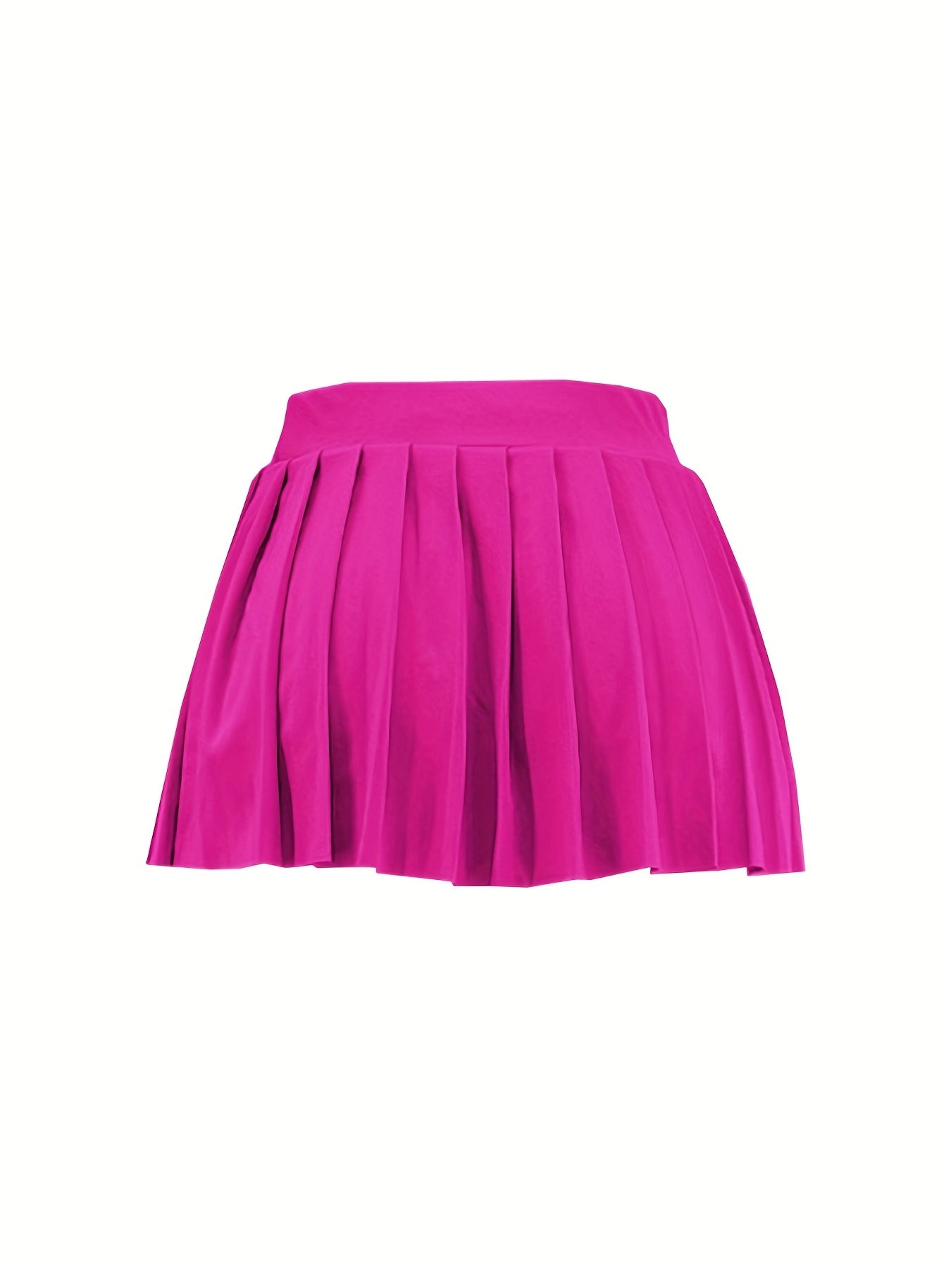 Pleated Solid Mini Skirt, Sexy Skirt For Spring & Summer, Women's Clothing