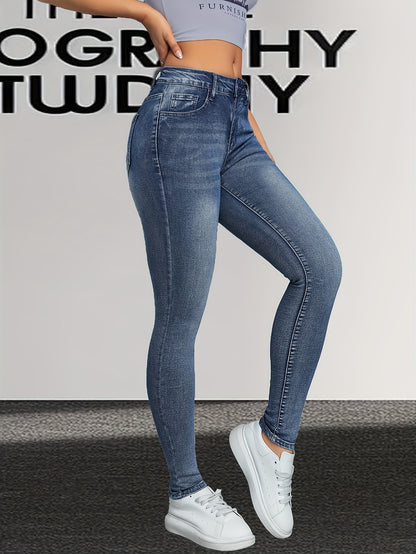 Women's Vintage Blue Stretch Skinny Jeans